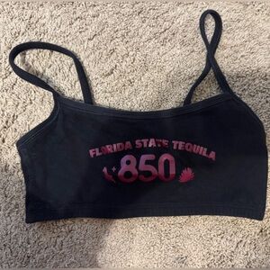 Black Florida State Tequila Crop Top